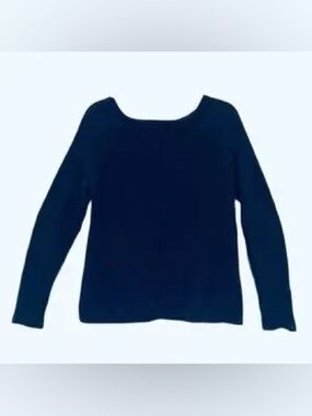Chaps Women's Navy Blue Crew Neck Cotton Knit Sweater - SZ - L